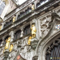 The gilded statues represent the Counts of Flanders and their wifes.